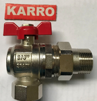 Кран-американка шаровый Karro Standart  1" НВ угловой